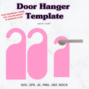 Door Hanger Blank Template SVG, Door Hanger size 9" x 3.67" Template, Hotel Supplies Idea, Room Favor Template, Cricut, Silhouette
