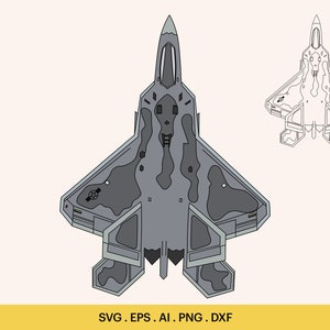F22 Raptor Svg, Fighter Jets Png, F-22 Fighter Jet Svg, Plane for Cake Toppers, USAF Svg, Air Force Jets Svg, Cricut, Silhouette