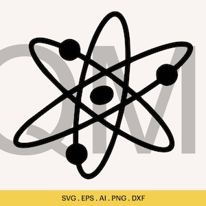 Atom Logo SVG, Atom SVG Cutting Files, Atom Shape Silhouette Svg, Atom Logo Design, Cricut, Silhouette