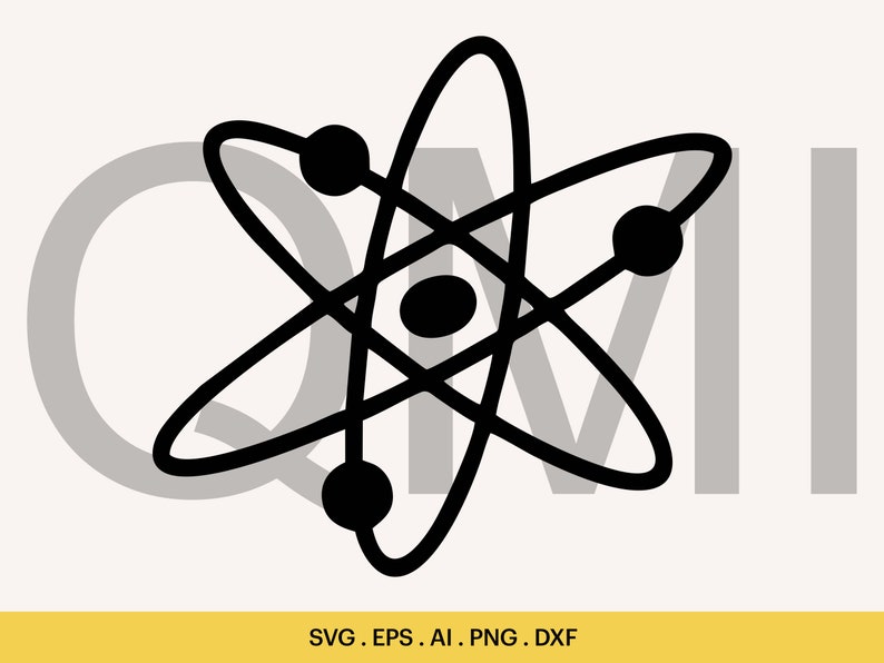 Atom Logo SVG, Atom SVG Cutting Files, Atom Shape Silhouette Svg, Atom Logo Design, Cricut, Silhouette imagen 1