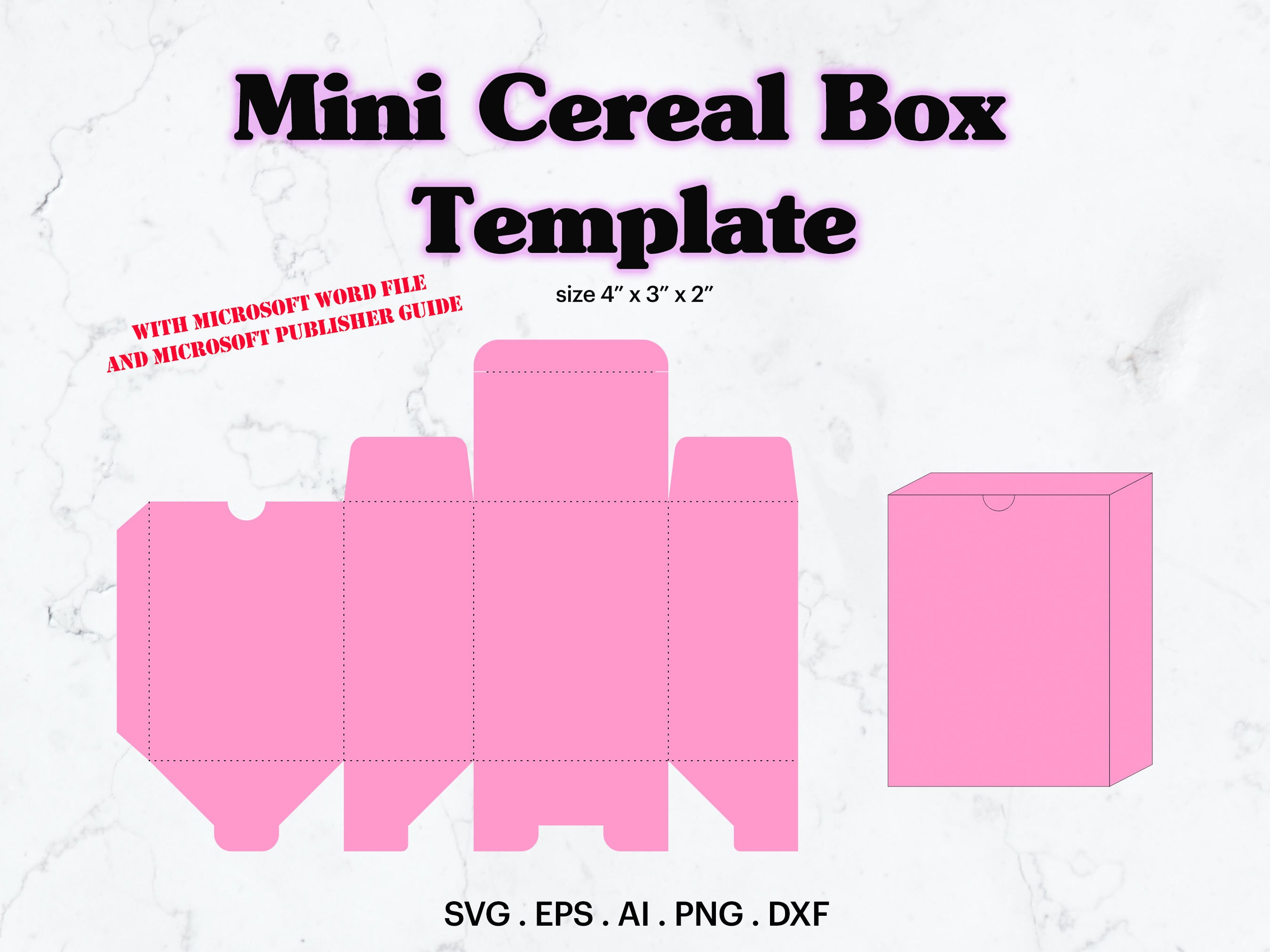 Mini cereal box template svg box size 2 x 3 x etsy australia