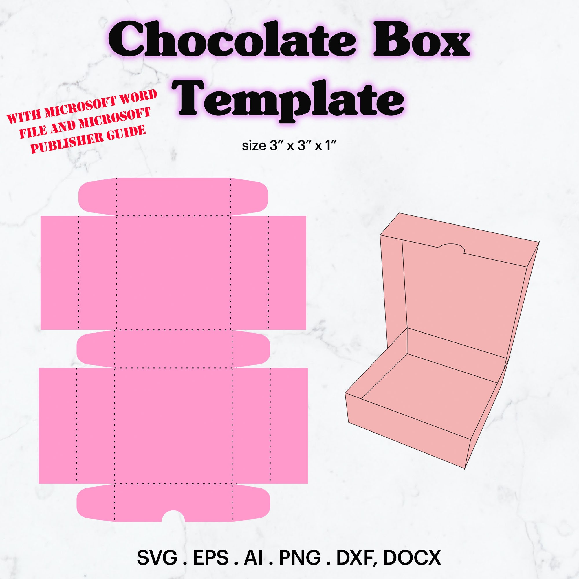 Chocolate Box Template SVG Chocolate Box Size 3 X Etsy