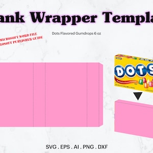 Cinéma Candy 6 oz Blank Wrapper Template SVG, Candy Box Birthday Party, Boîte de bonbons Gumdrops aromatisées personnalisées, Cricut, Silhouette