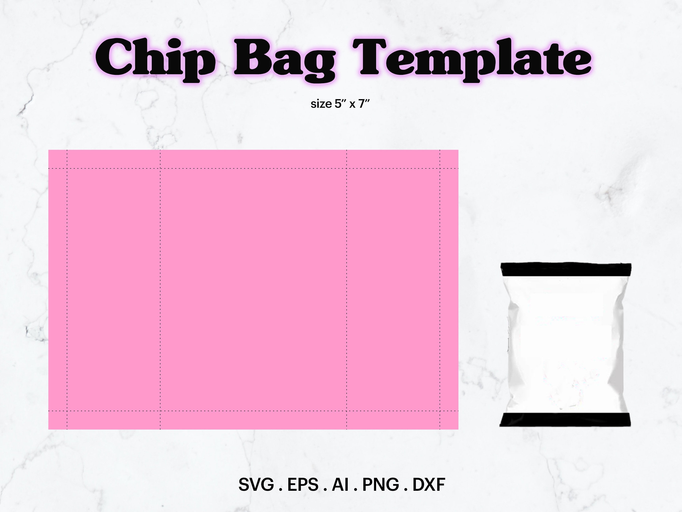 Chip Bag Blank Template SVG letterpaper Size, Chip Bag Template Size 5 ...