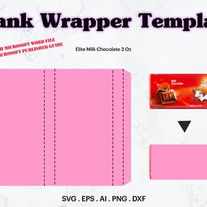 Milk Chocolate Bar 3 Oz Blank Wrapper Template SVG, Chocolate Bar 3 Oz svg, Chocolate Bar 3 Oz Box Wrap, Birthday Favor, Cricut, Silhouette