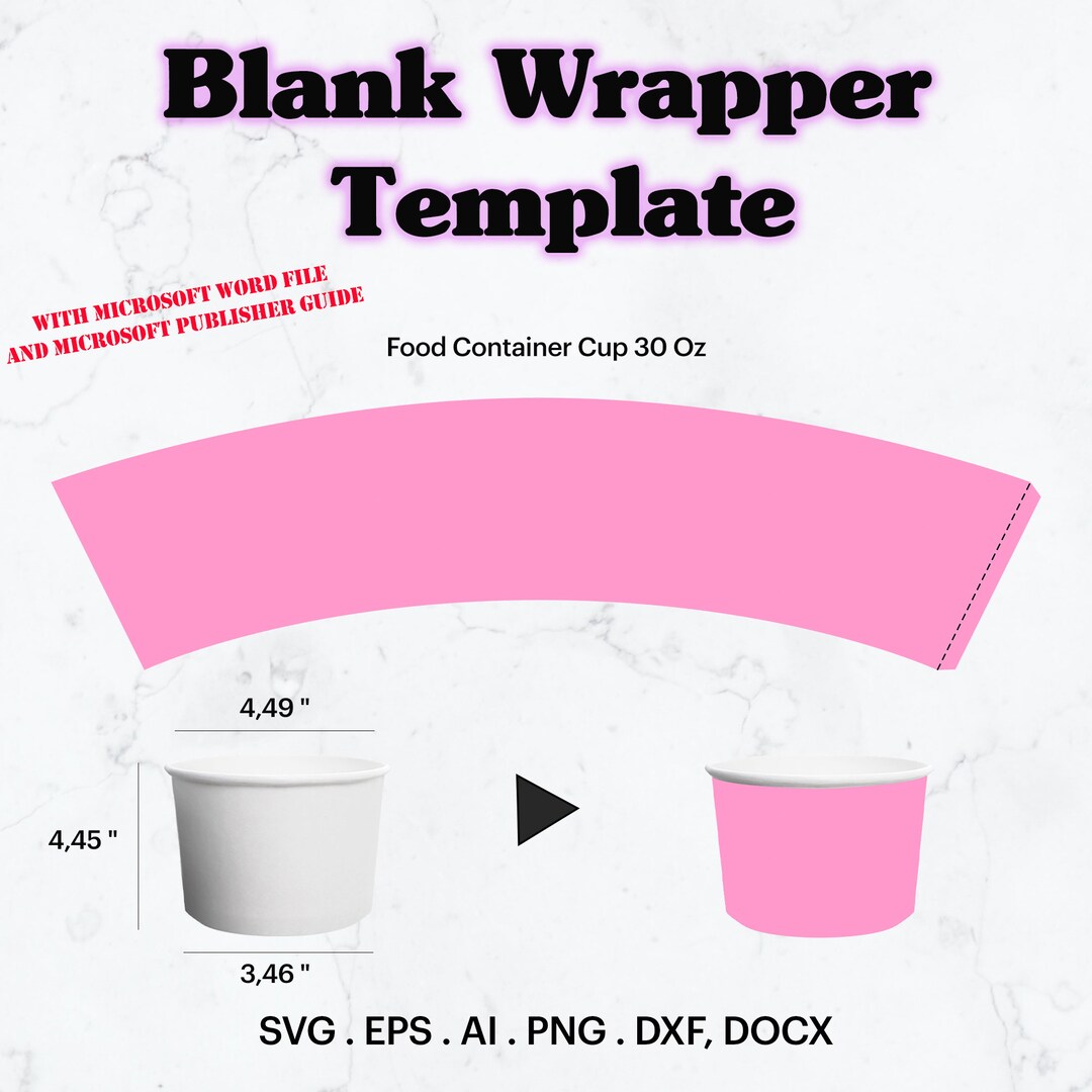 Food Container Cup 30 Oz Wrapper 114 Mm Top Circumference, Soup ...