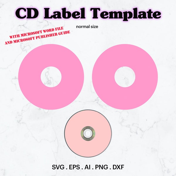 CD Label Blank Template Svg, DVD Label Template, Blank CD Label Template, Custom Disk Label, Blank Disk Label, Cricut, Silhouette