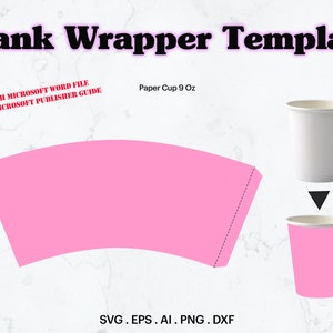 Paper Cup Template SVG 9 Oz Paper Cup Full Wrap Template - Etsy