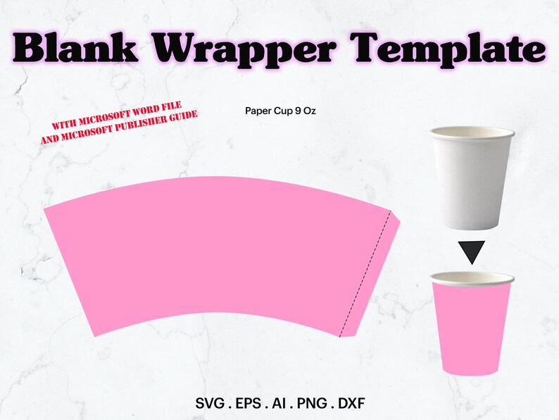 Paper Cup Template SVG 9 Oz Paper Cup Full Wrap Template - Etsy