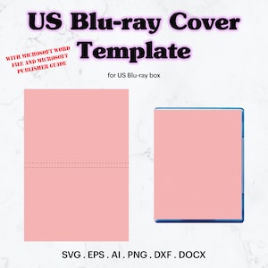 US Blu-ray Cover Case Insert Template Svg, Bluray Label Template, Blu Ray CD Case Template, Blank Case Label, Cricut, Silhouette