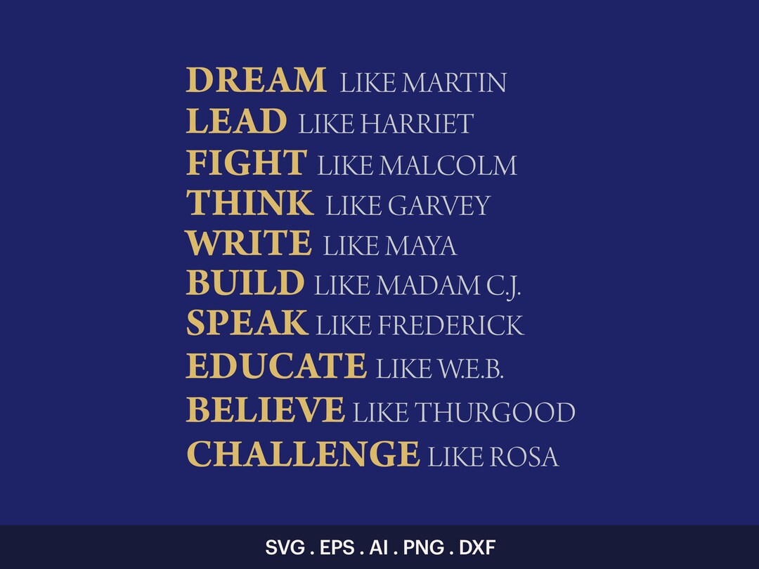 Dream Like Martin SVG, BLM Movement Svg, Blm Quotes Svg Cutting Files ...