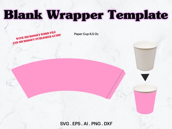Paper Cup Template SVG 6.5 Oz Paper Cup Full Wrap Template - Etsy