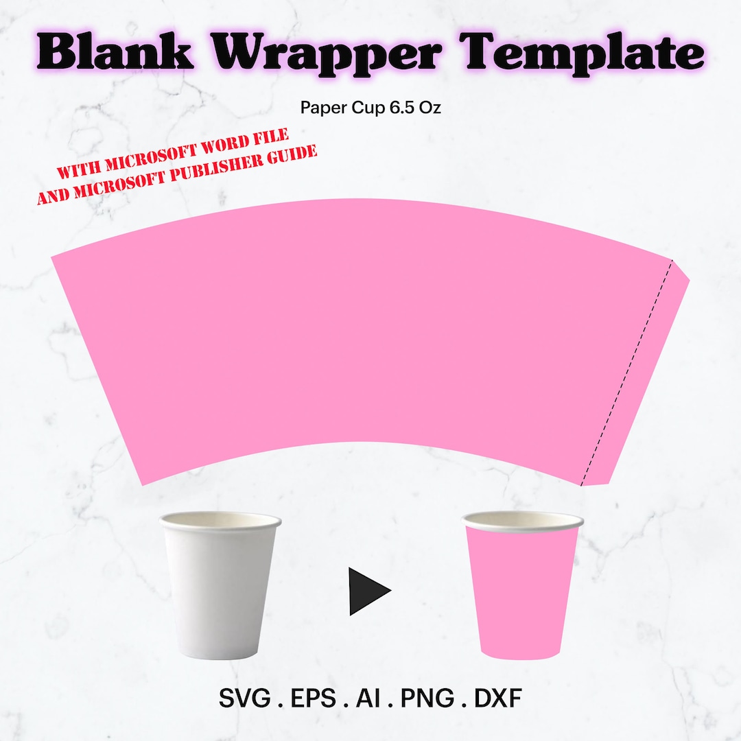 Paper Cup Template SVG, 6.5 Oz Paper Cup Full Wrap Template Seamless ...