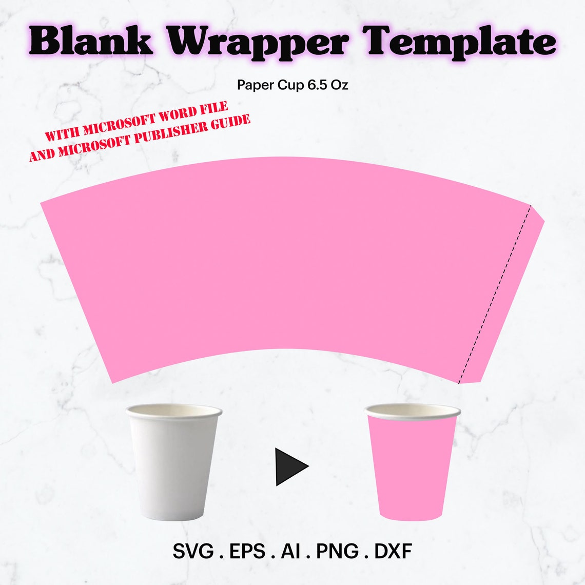 Paper Cup Template SVG 6.5 Oz Paper Cup Full Wrap Template - Etsy UK