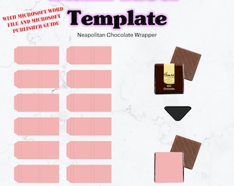 Napolitaanse Chocolade Wrapper Template SVG, Custom Chocolate Wrapper Design, Birthday Party Favor, DIY Chocolate Wrapper, Cricut, Silhouet