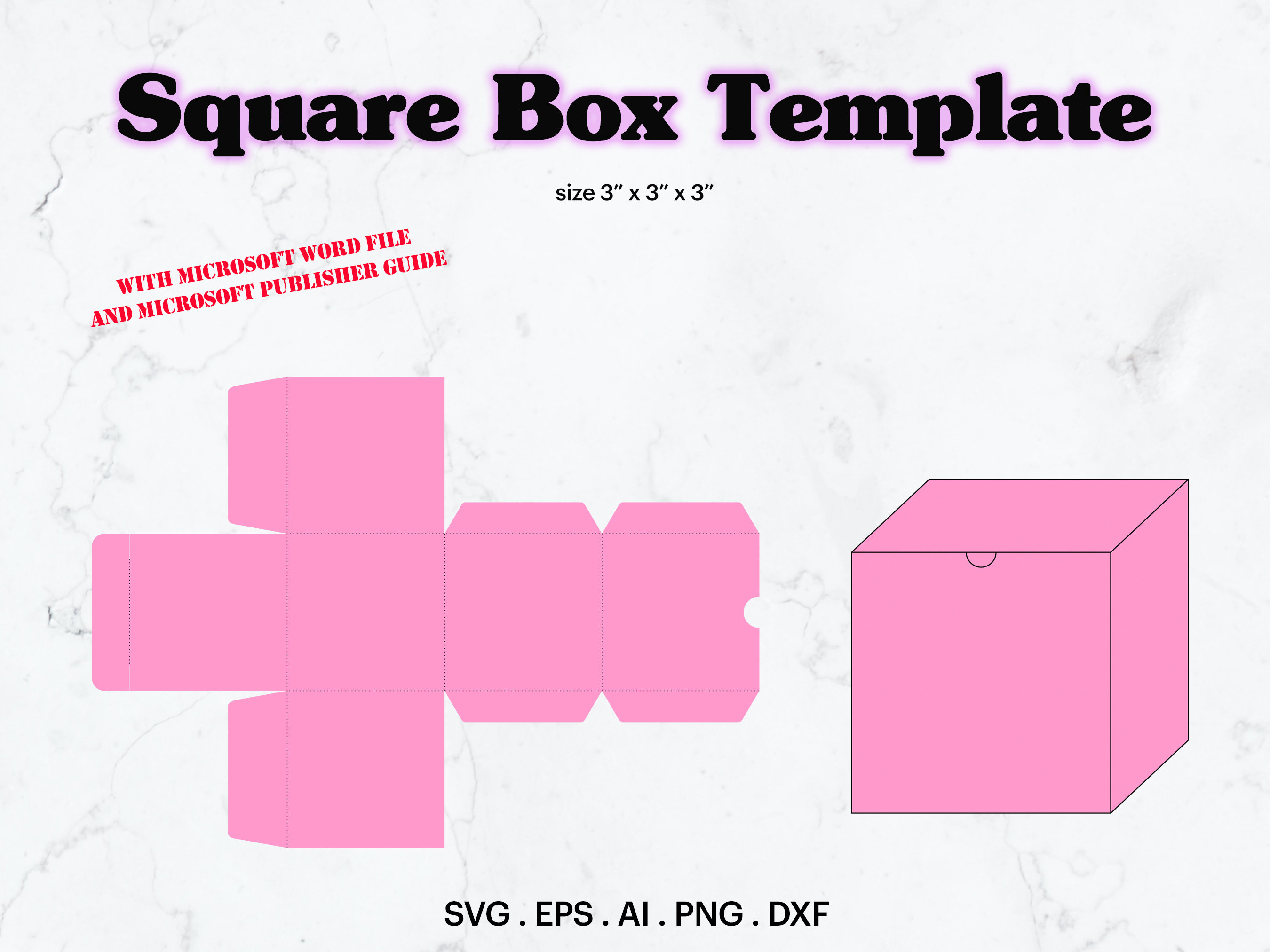 Square Box Template SVG A3 Paper Size Box 3 X 3 Etsy Canada