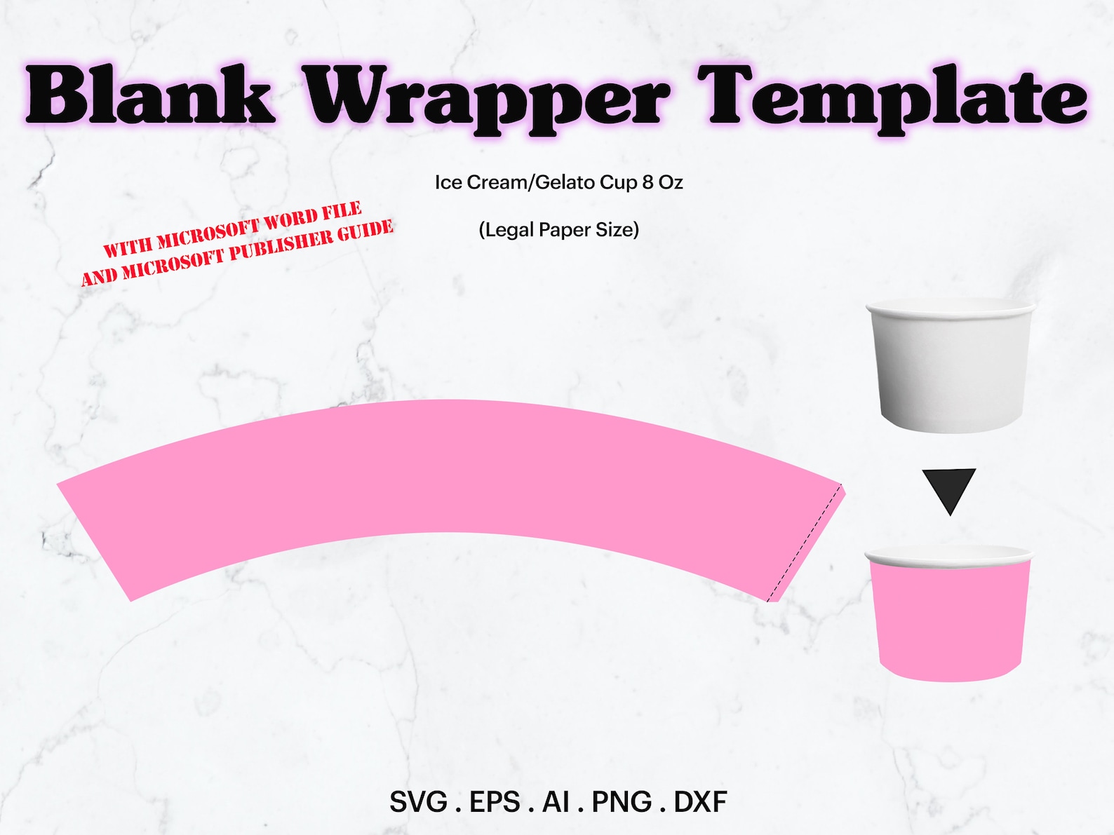 Ice Cream Cup Template SVG 8 Oz Gelato Cup Full Wrap Template Etsy