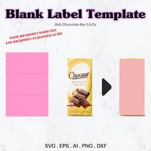 Chocolate Bar 1.4 oz Blank Label Template SVG, Chocolate Candy Bar Wrapper svg, Birthday Personalized Chocolate Bar, Cricut, Silhouette