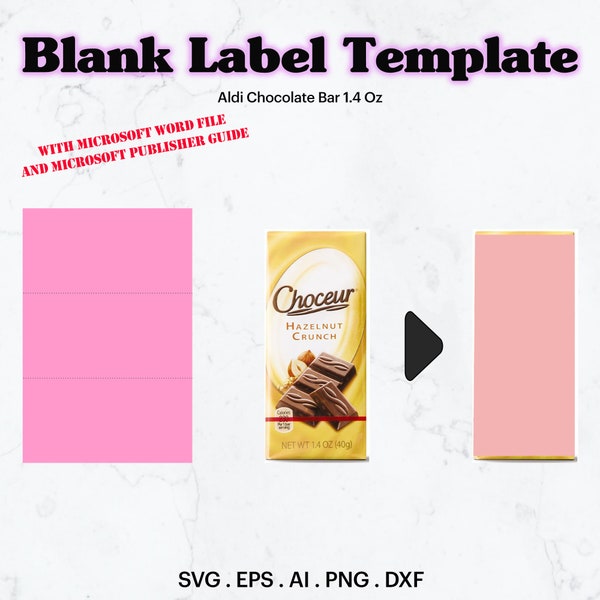 Chocolate Bar 1.4 oz Blank Label Template SVG, Chocolate Candy Bar Wrapper svg, Birthday Personalized Chocolate Bar, Cricut, Silhouette