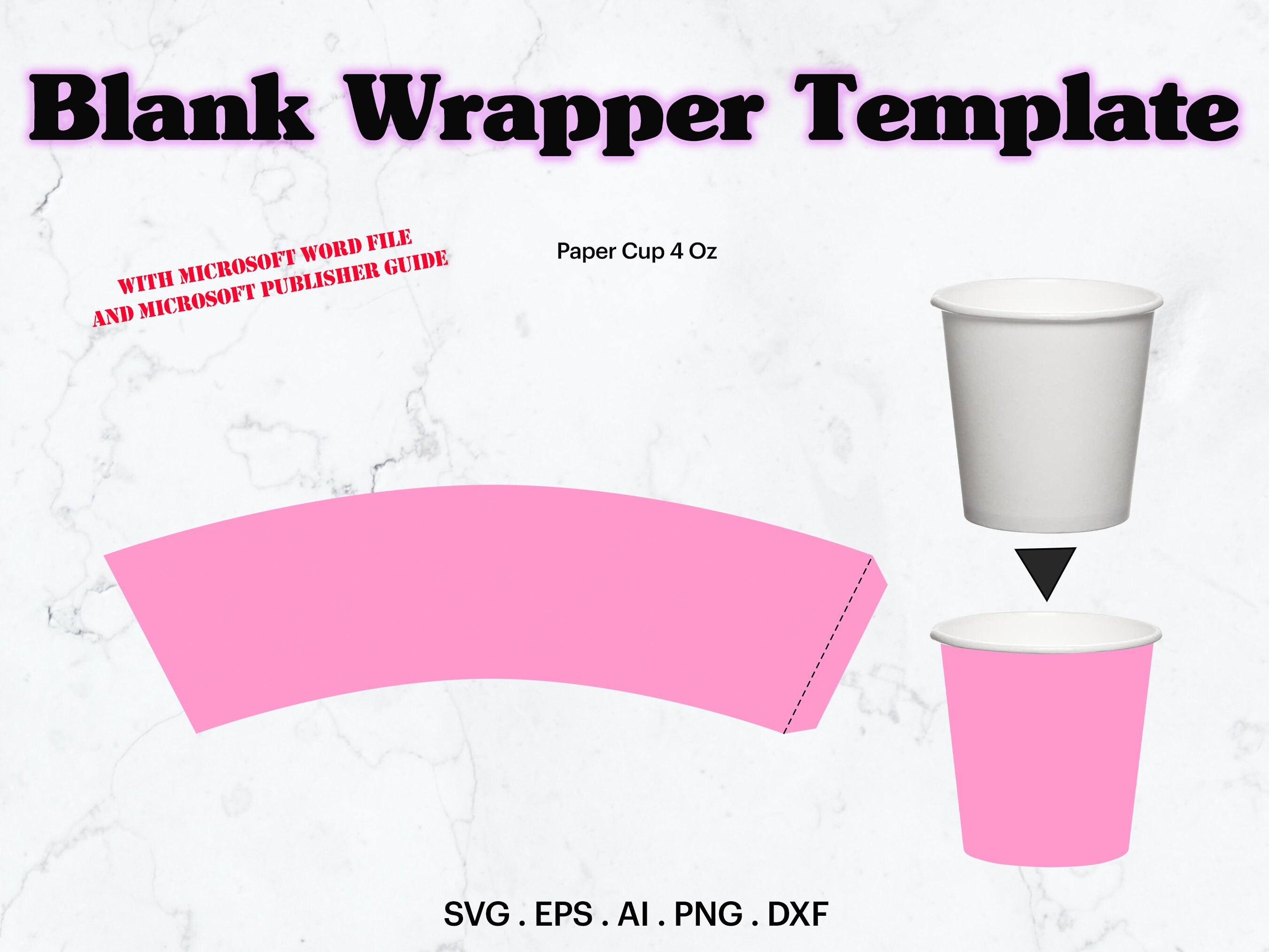 Paper Cup Template SVG 4 Oz Paper Cup Full Wrap Template - Etsy