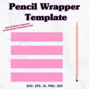 Modelo de embalagem de lápis em branco SVG, modelo de capa de lápis personalizado, ideia de materiais para festa de aniversário, ideia de material de escritório, Cricut, silhueta