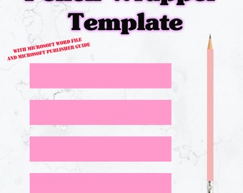 Blank Pencil Wrapper Template SVG, Custom Pencil Cover Template, Birthday Party Supplies Idea, Office Supplies Idea, Cricut, Silhouette