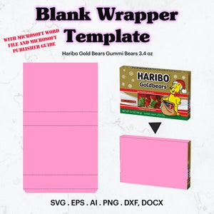 Cinéma Candy 3,4 oz Modèle d’étiquette vierge SVG, Wrapper svg, Boîte à bonbons pour fête d’anniversaire, Boîte à bonbons personnalisée, Cricut, Silhouette