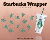 Turtle Starbucks Wrapper SVG, Sea Turtle Seamless, Starbucks Cold Cup Svg, Personalized Starbucks Cup, Venti Cup Wrap, Cricut, Silhouette