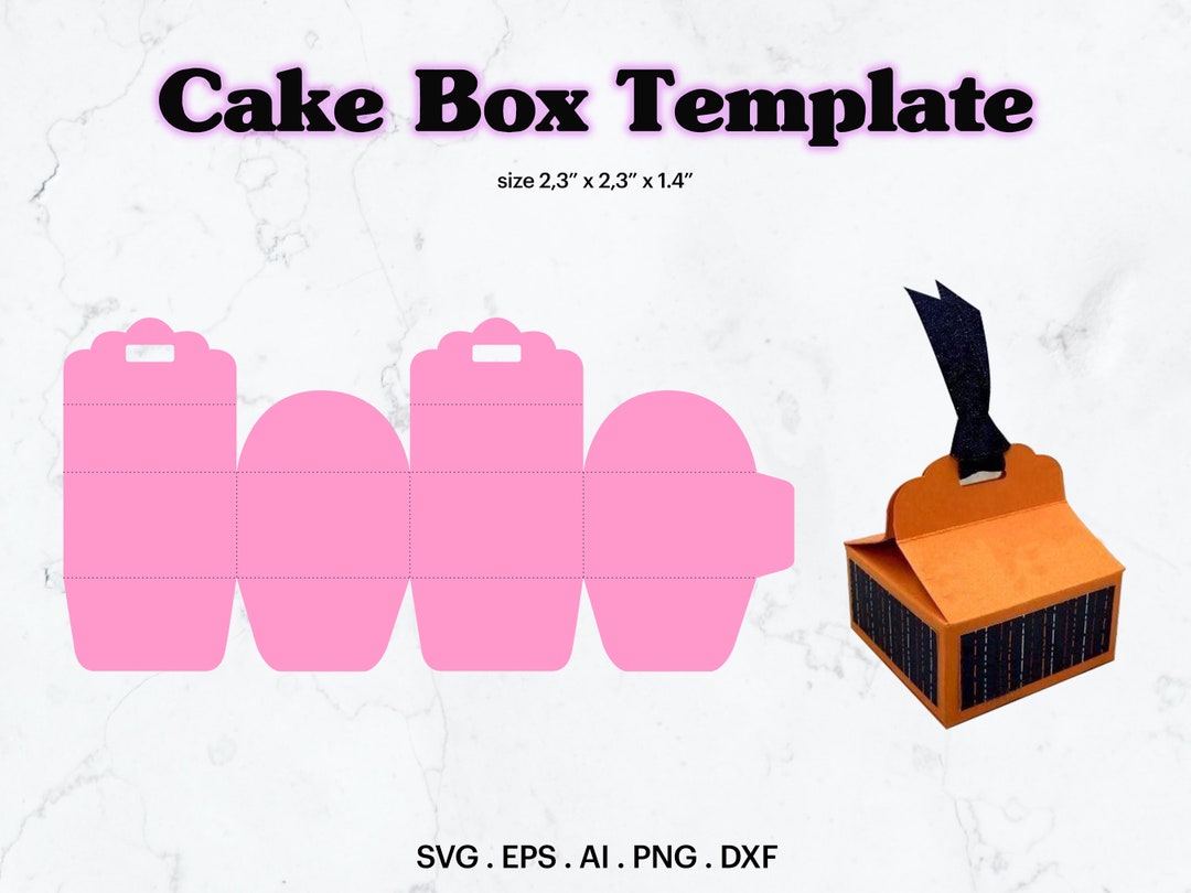 Cake Box Template SVG Cake Box Size 2.3 X 2.3 X Etsy