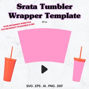 Strata Tumbler Wrapper Template, Strata Tumbler Cup 22 oz Template Seamless, Personalized Strata Cup, Full Wrap Strata, Cricut, Silhouette