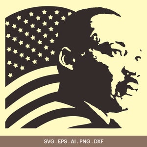 American Flag and Martin Luther King SVG,  BLM Movement Svg, Black Lives Matter, Martin Luther Silhouette, Blm Shirt, Cricut, Silhouette