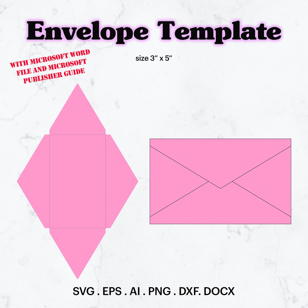 Envelope Blank Template SVG, Envelope Template Size 3" X 5", Letter ...