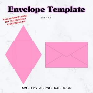 Envelope Blank Template SVG, Envelope Template Size 3" x 5", Letter Envelope Blank Template, Custom Envelope, Cricut, Silhouette