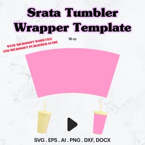 Strata Tumbler Wrapper Template, Strata Tumbler Cup 16 oz Template Seamless, Personalized Strata Cup, Full Wrap Strata, Cricut, Silhouette