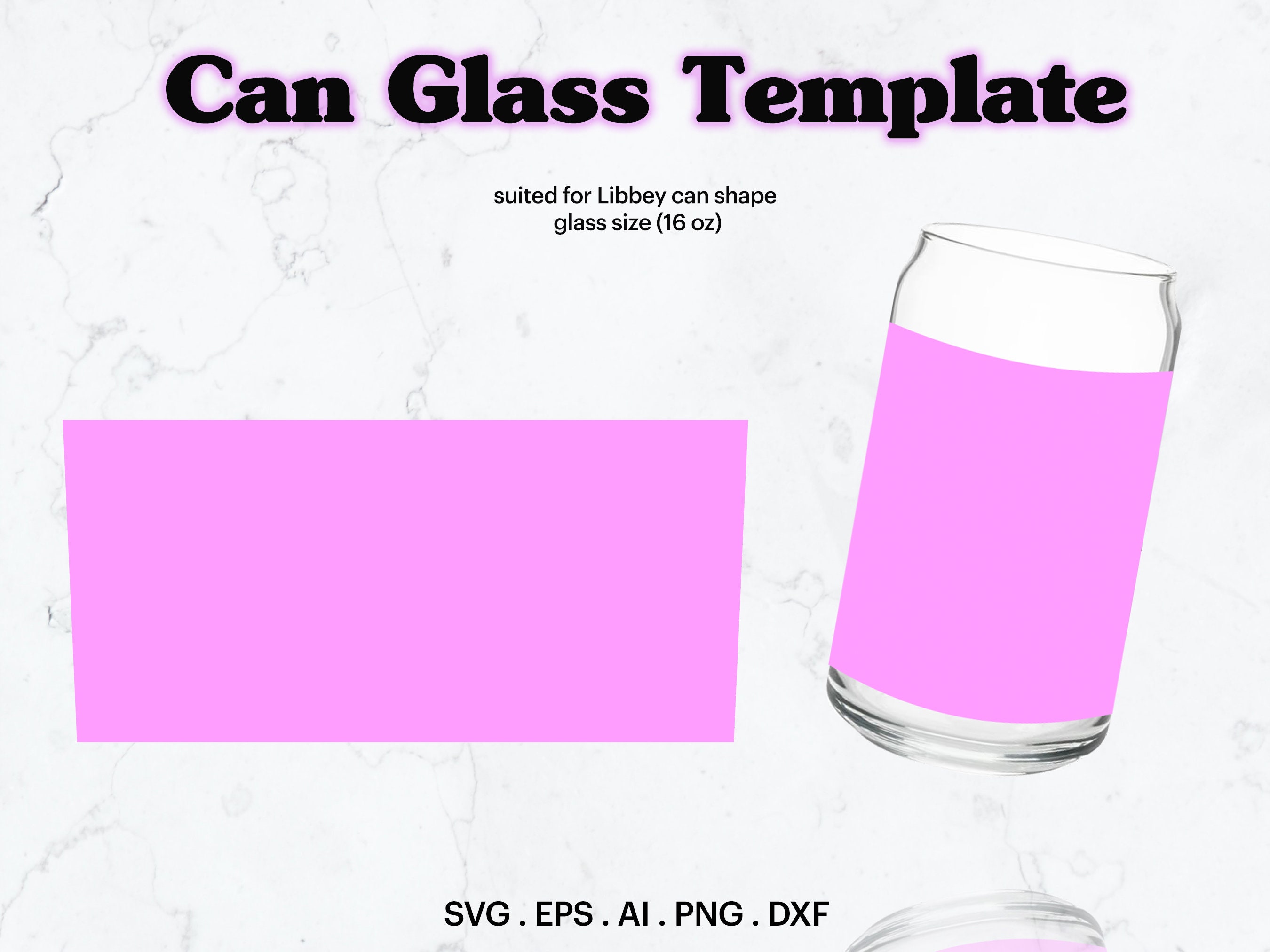 Beer Can Glass Template Size