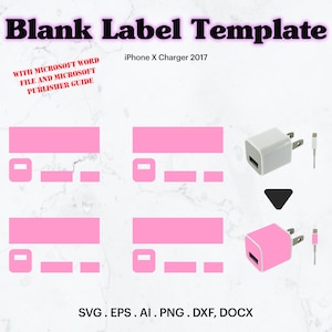 IPhone™ Charger Wrapper Template SVG, Phone Charger Wrapper Template, Mobile Phone Charger Wrapper, Blank Template, Cricut, Silhouette