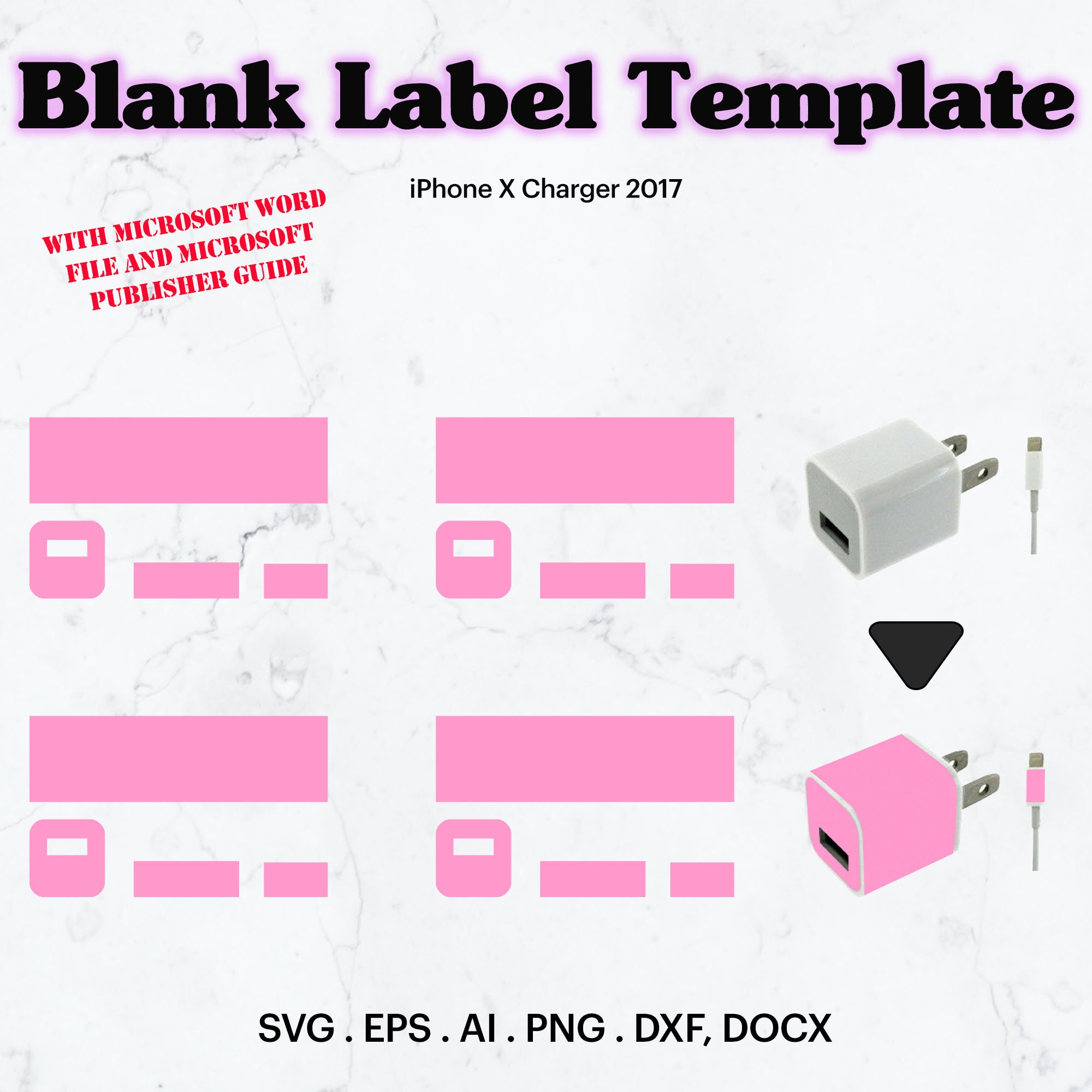 IPhone™ Charger Wrapper Template SVG, Phone Charger Wrapper Template, Mobile Phone Charger Wrapper, Blank Template, Cricut, Silhouette