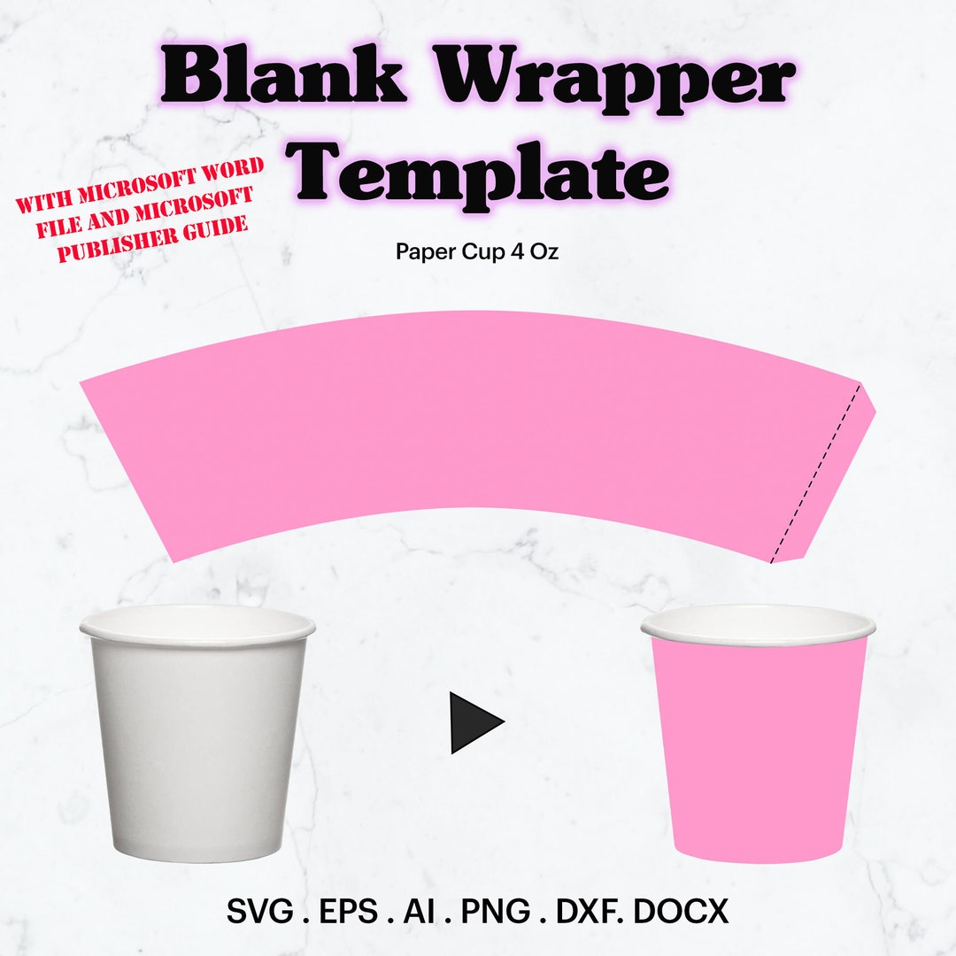 Paper Cup Template SVG, 4 Oz Paper Cup Full Wrap Template Seamless ...