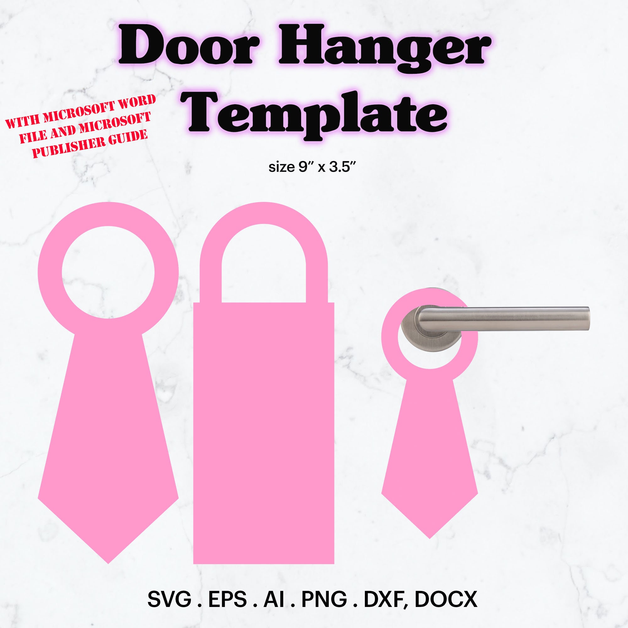 Door Hanger Blank Template SVG, Door Hanger Size 9" X 3.5" Template ...