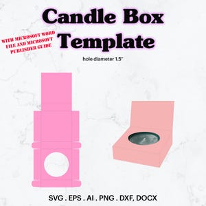Candle Box Template SVG, Candle Box size 2.5" x 2.5" x 0,75" Template, Wedding Party Supplies Idea, Birthday Party Favor, Cricut, Silhouette