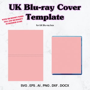 UK Blu-ray Cover Case Insert Template Svg, Bluray Label Template, Blu Ray CD Case Template, Blank Case Label, Cricut, Silhouette