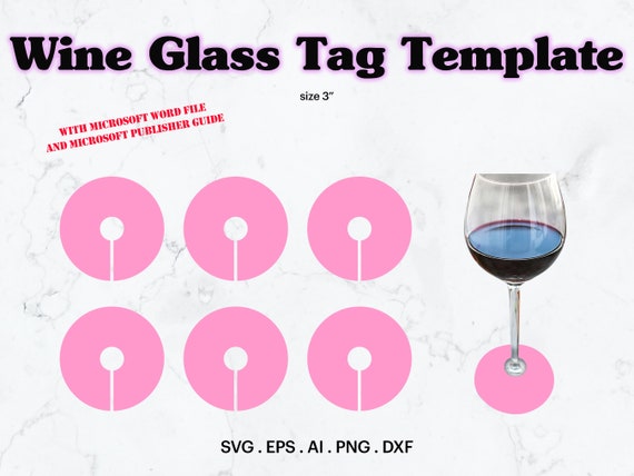 Wine Glass Tag Blank Template SVG Glass Tag Template. Blank - Etsy
