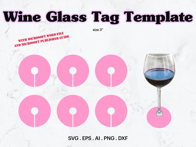 Wine Glass Tag Blank Template SVG Glass Tag Template. Blank - Etsy