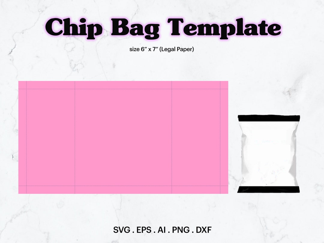Chip Bag Blank Template SVG (legal Paper Size), Chip Bag Template Size