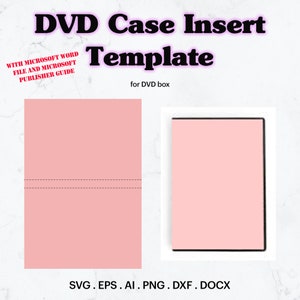 Plantilla de inserción de caja de DVD Svg, plantilla de etiqueta de DVD, plantilla de caja de DVD en blanco, etiqueta de DVD personalizada, etiqueta de caja en blanco, Cricut, silueta