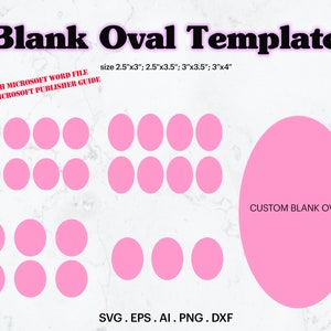 Blank Oval Label Template SVG, Blank Circle Sizes 2.5&quot;x3&quot;, 2.5&quot;x3.5&quot;, 3&quot;x3.5&quot; and 3&quot;x4&quot;, Personalized Oval Label Sticker, Cricut, Silhouette