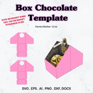Chocolate Box Template SVG, Chocolate Box size 1.5&quot; x 1.5&quot; Template, Birthday Party Supplies Idea, Box Blank Template, Cricut, Silhouette