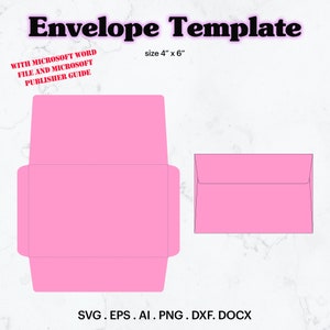 Envelope Blank Template SVG, Envelope Template Size 4" x 6", Letter Envelope Blank Template, Custom Envelope, Cricut, Silhouette
