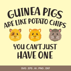 Les cochons d'Inde sont comme des croustilles, vous ne pouvez pas avoir qu'un seul SVG, cochons d'Inde maman Design Svg, animaux de compagnie T-Shirt Svg Design, Cricut, Silhouette