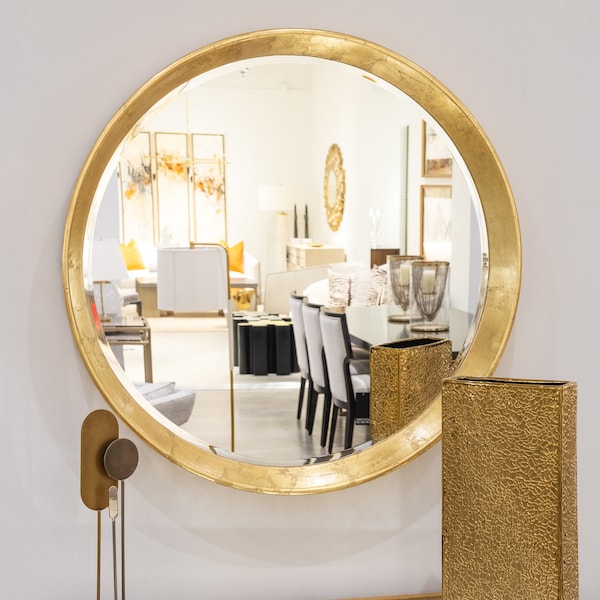 Gold Leaf Mirror Etsy